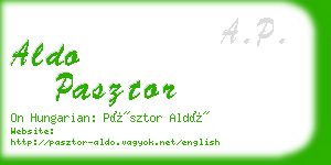 aldo pasztor business card